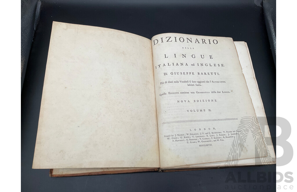 Baretti's English and Italian Dictionary