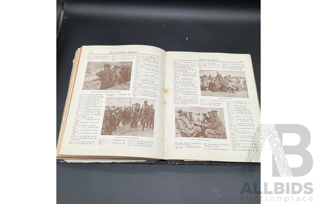 The All-Australia Memorial, a Historical Record of Australia's Efforts During World War I