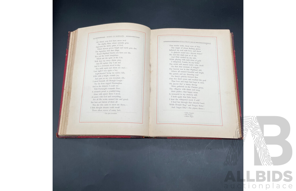 Antique Book, Musings in Maoriland, Thomas Braken, Published Arthur T Keirle, New Zealand, 1890, Gilt Embossed Hard Cover