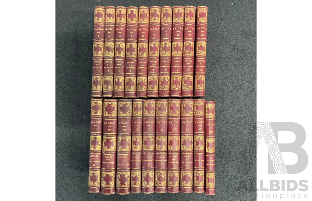 The Works of HONORE' DE BALZAC - Lot of 20