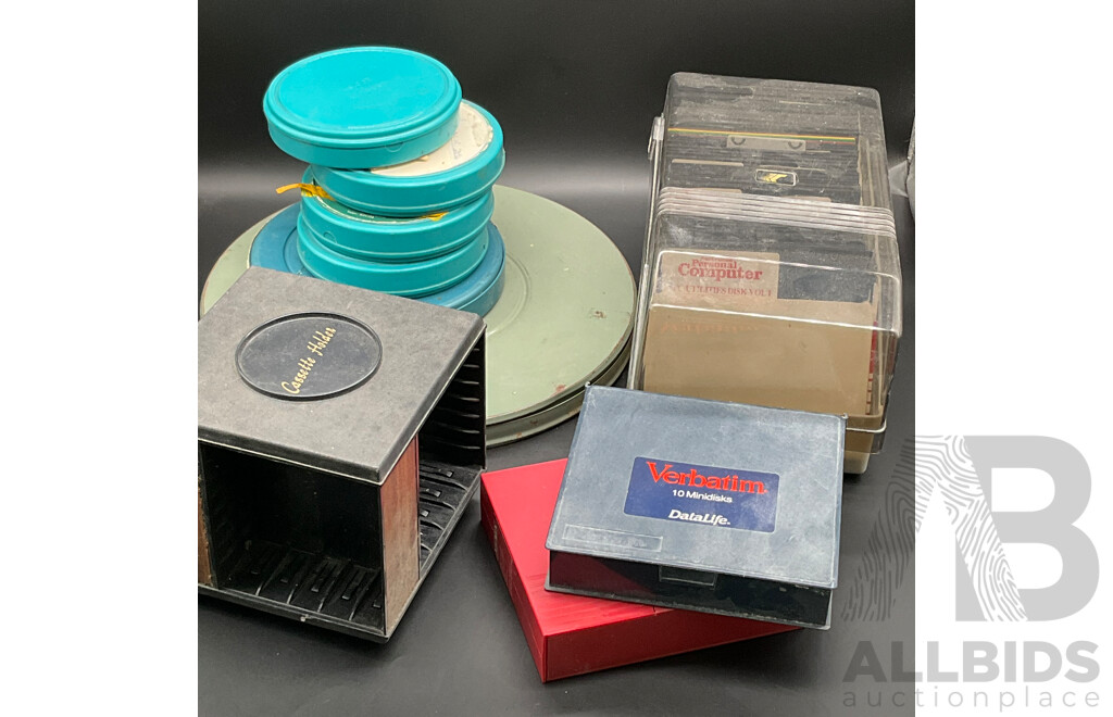 Assorted Vintage Retro Media Storage and Accessories