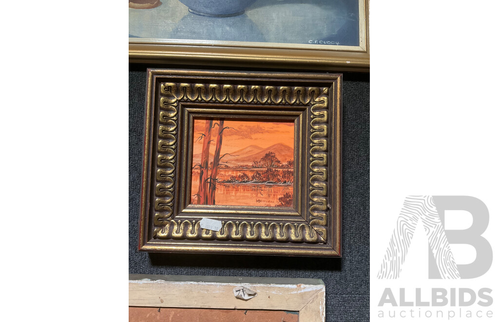 Assorted Framed Paintings - Mixed Media on Board - Lot of 11