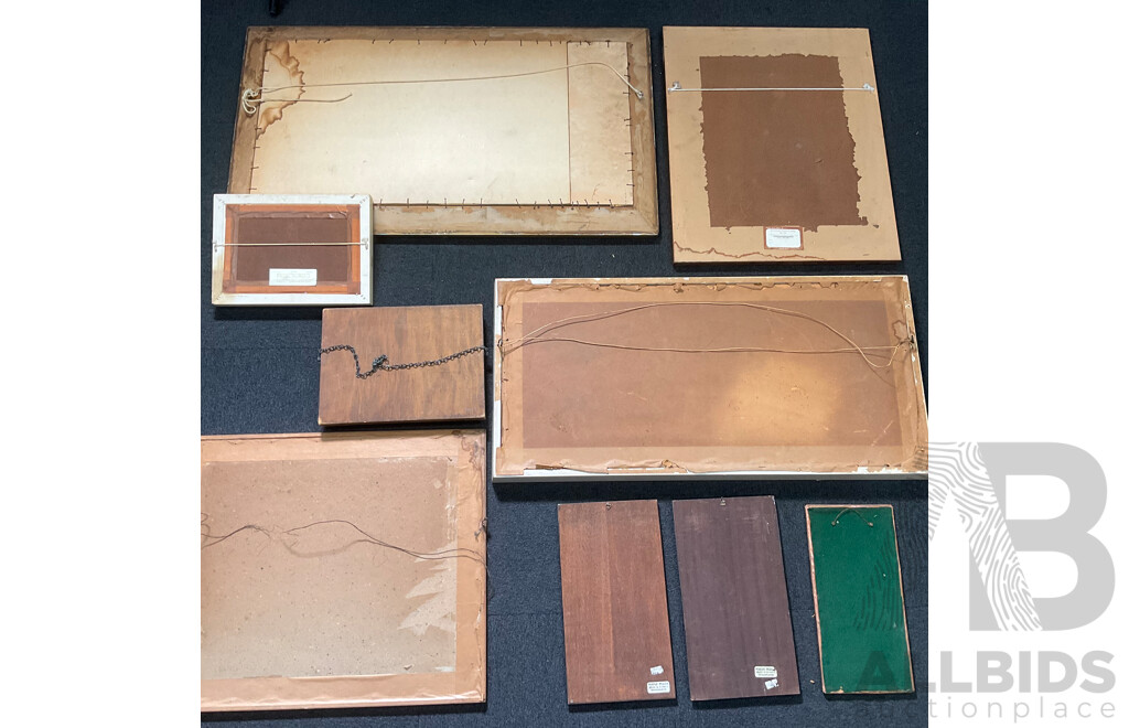 Assorted Framed Vintage Prints and Metal Wall Plaques - Lot of 9