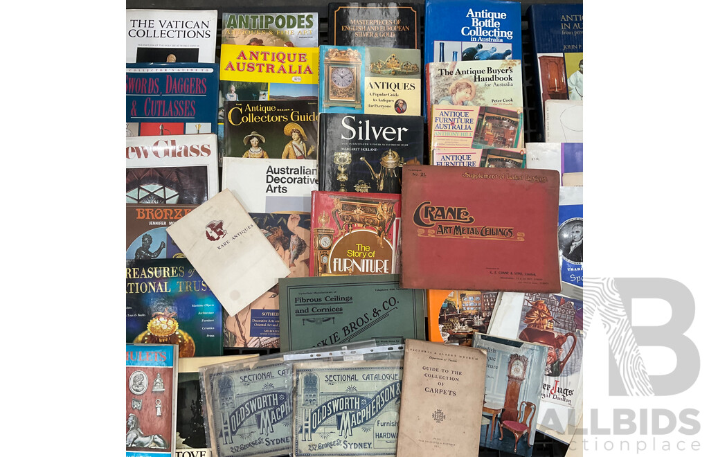 Collection of Vintage Books Focused on Antiques