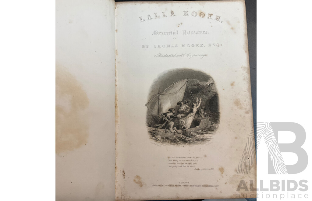 1853 Hardcover LALLA ROOKH by Thomas Moore