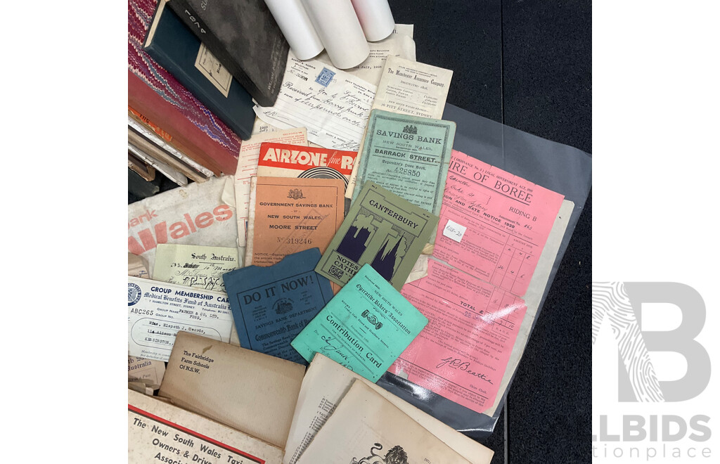 Collection of Vintage Ephemera and Personal Memorabilia, Including Postcards, Letters, Maps, Utility Bills, Bus Timetables, Newspapers, Magazines, Manuals, Photos and More