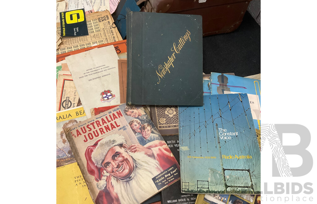 Collection of Vintage Ephemera and Personal Memorabilia, Including Postcards, Letters, Maps, Utility Bills, Bus Timetables, Newspapers, Magazines, Manuals, Photos and More