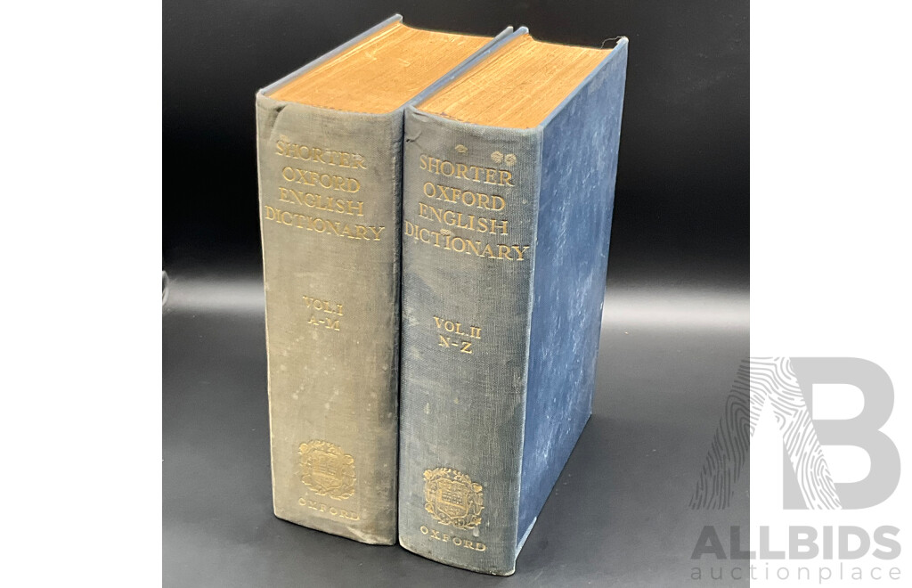 SHORTER OXFORD ENGLISH DICTIONARY on Historical Principles - Two Volume Set - Third Edition