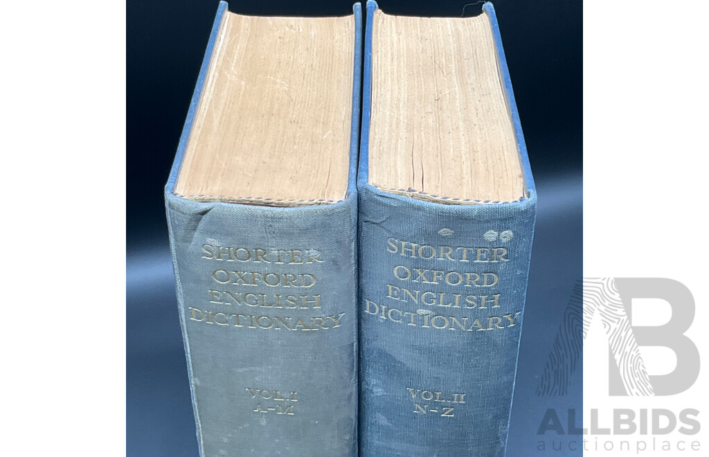 SHORTER OXFORD ENGLISH DICTIONARY on Historical Principles - Two Volume Set - Third Edition