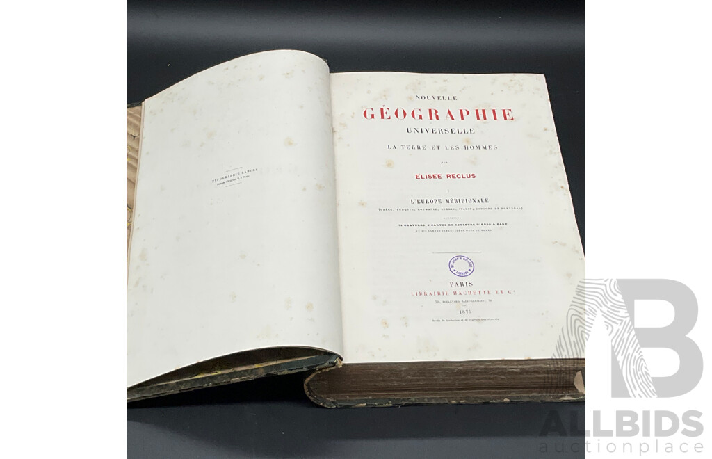 NOUVELLE GEOGRAPHIE UNIVERSELLE by Elisee - 8 Volumes