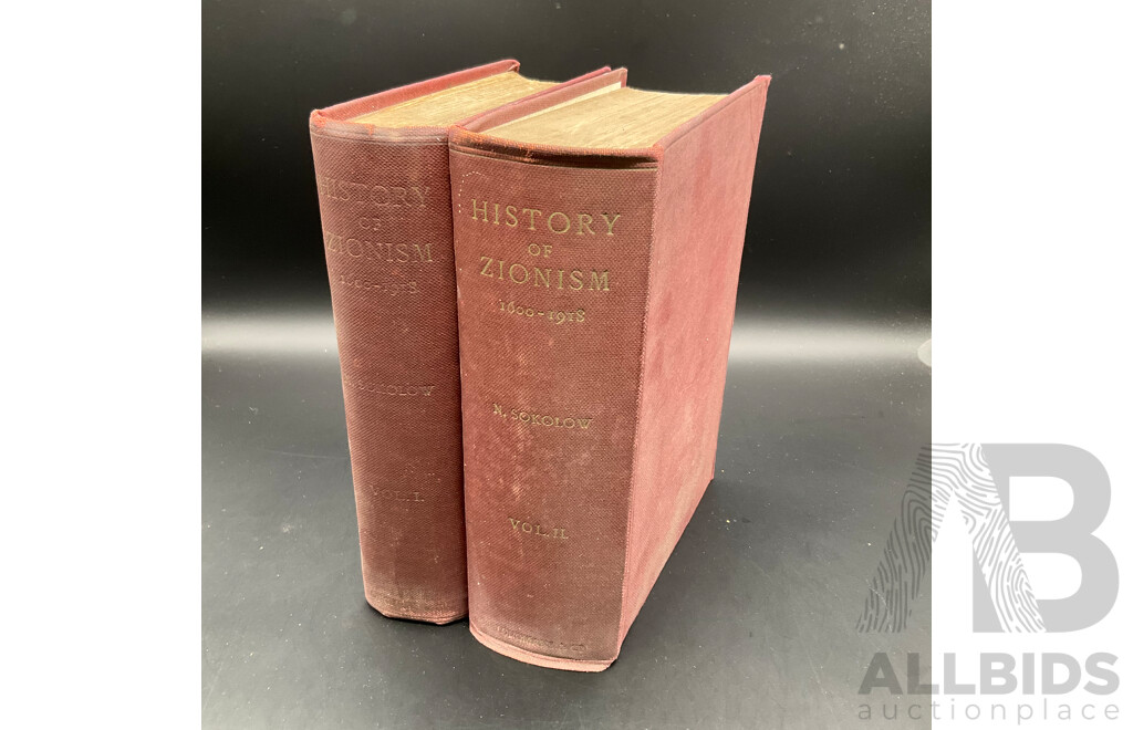 HISTORY of ZIONISM 1600-1918 by Nahum Sokolow - Vol. I and Vol. II