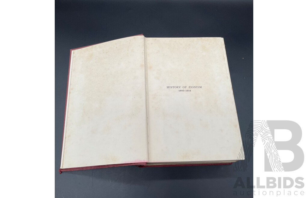 HISTORY of ZIONISM 1600-1918 by Nahum Sokolow - Vol. I and Vol. II