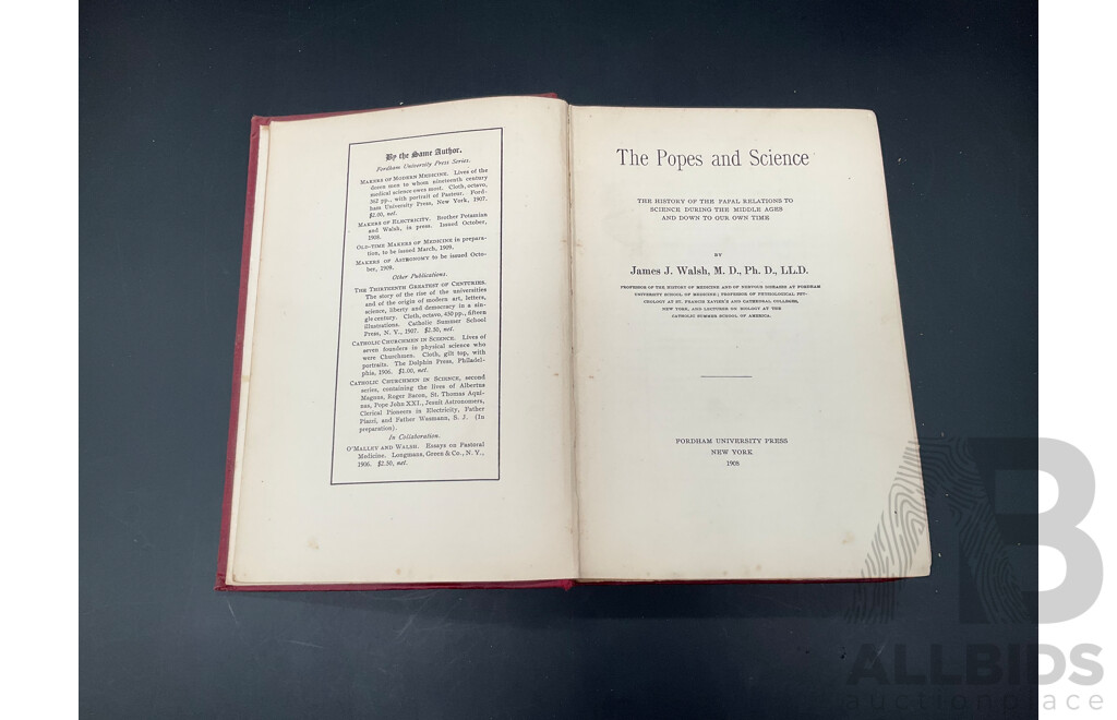 the LIVES of the POPES in MIDDLE AGES, by Horace K. Mann., Volumes I to XII and the POPES and SCIENCE - Lot of 13