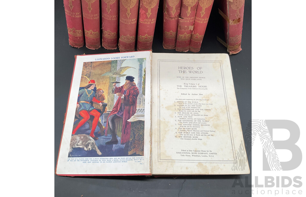 THE CHILDREN'S TREASURE HOUSE, Volumes I to 10 - Lot of 10
