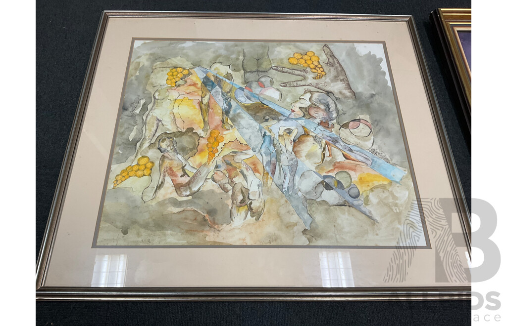Artists Unknown - Collection of Original Works Including Large Watercolour