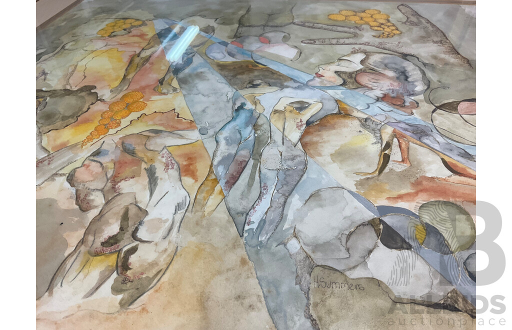 Artists Unknown - Collection of Original Works Including Large Watercolour