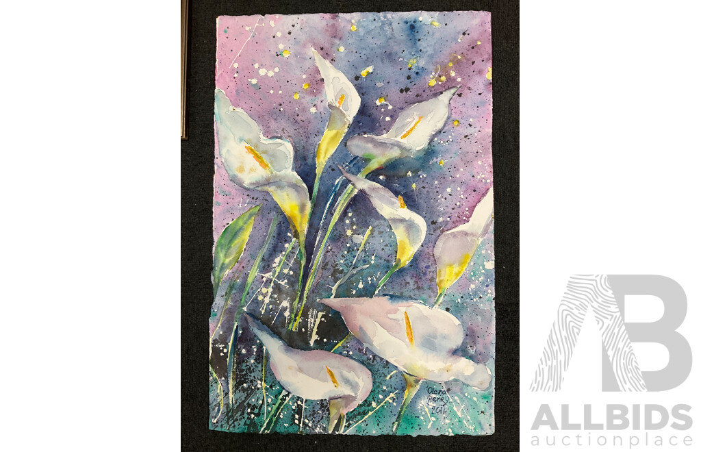 Artists Unknown - Collection of Original Works Including Large Watercolour