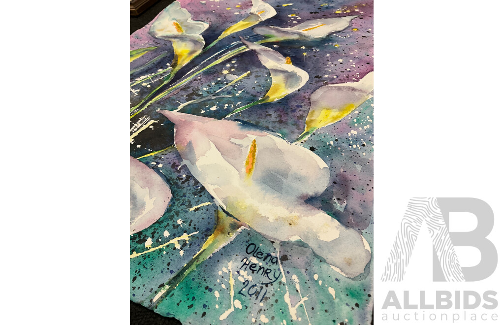 Artists Unknown - Collection of Original Works Including Large Watercolour