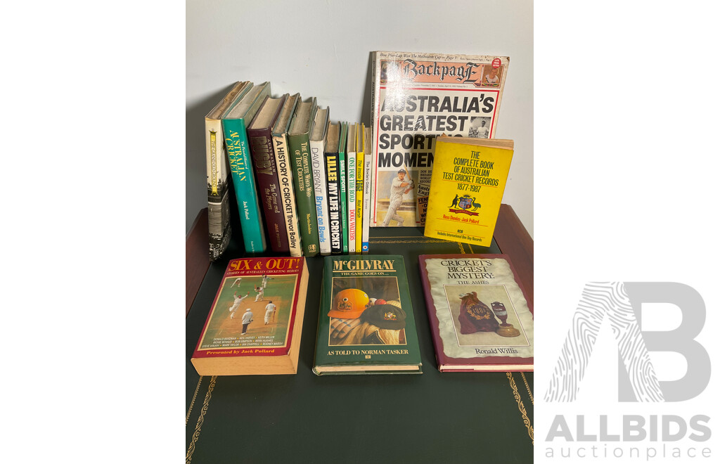 Collection of Vintage & Modern Cricket and Sports Books - Lot of 16