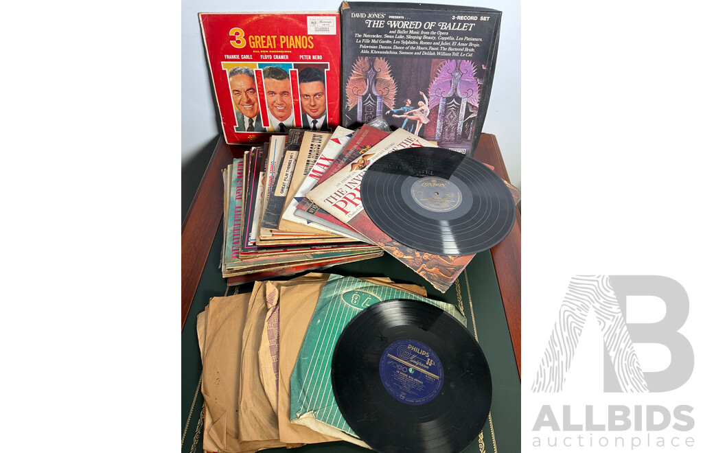 Collection of 48 Vintage Vinyl LP Records - Including Around the World with Bing, Sound of Music and Much More