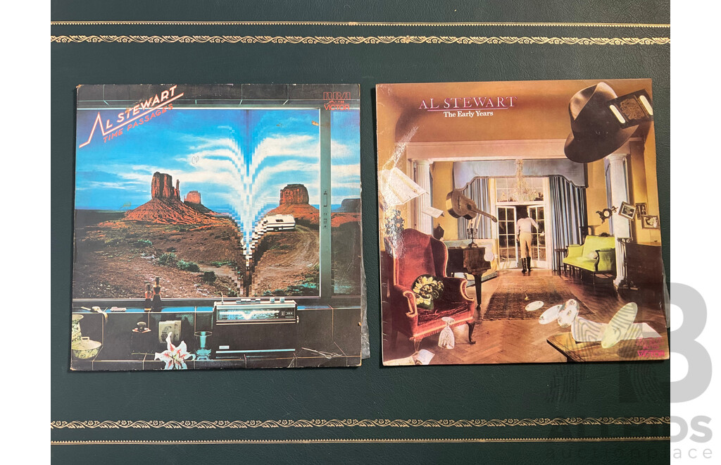 AL STEWART Collection of 7 LP Records, Including Russians & Ammericans, Year of the Cat, Time Passags, the Early Years, Modern Times, 24 Carrots and Past, Present & Future
