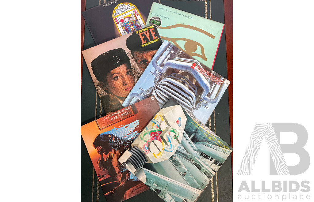 The ALAN PARSON PROJECT - Collection of 6 Vintage LP Records - Including Pyramid, I Robot, Ammonia Avenue, Eve, Eye in the Sky and the Turn of a Friendly Card