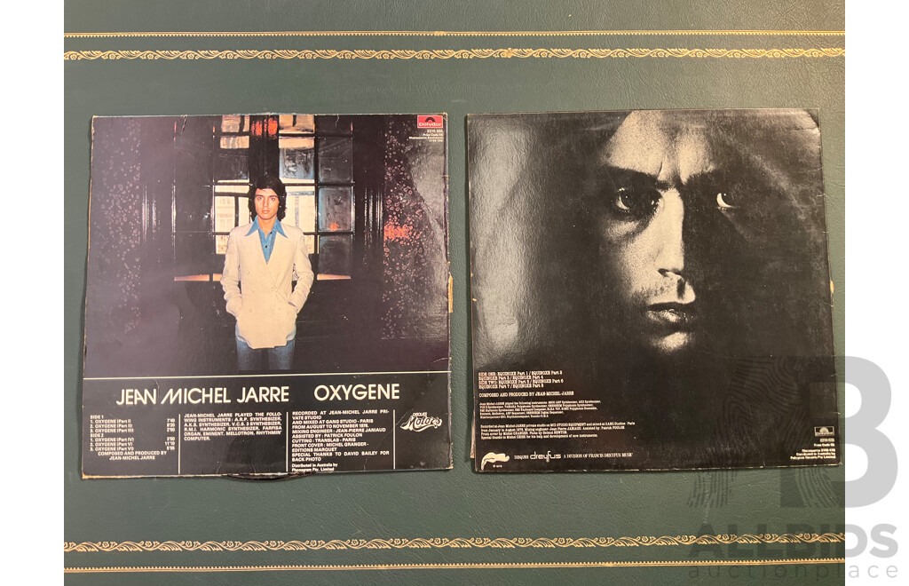 Collection Of6 Vintage LP Records - Including Jean Michel Jarre ''Oxygene, Equinoxe'', Wolfe Tones ''Rifles of The I.R.A., Till Ireland a Nation'', Cluster and Brian Eno ''Cluster & Eno'' and John Stewart ''Bombs Away Dream Babies''