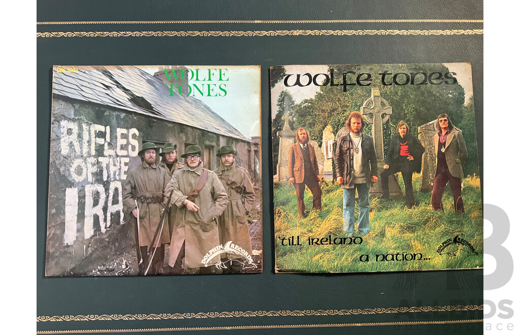 Collection Of6 Vintage LP Records - Including Jean Michel Jarre ''Oxygene, Equinoxe'', Wolfe Tones ''Rifles of The I.R.A., Till Ireland a Nation'', Cluster and Brian Eno ''Cluster & Eno'' and John Stewart ''Bombs Away Dream Babies''