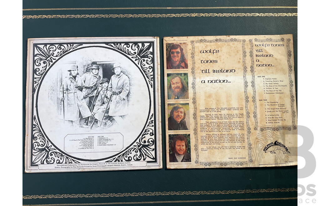 Collection Of6 Vintage LP Records - Including Jean Michel Jarre ''Oxygene, Equinoxe'', Wolfe Tones ''Rifles of The I.R.A., Till Ireland a Nation'', Cluster and Brian Eno ''Cluster & Eno'' and John Stewart ''Bombs Away Dream Babies''