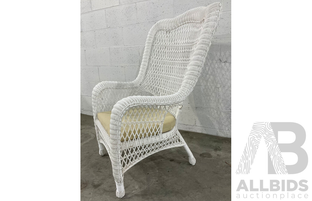 White Wicker Armchair