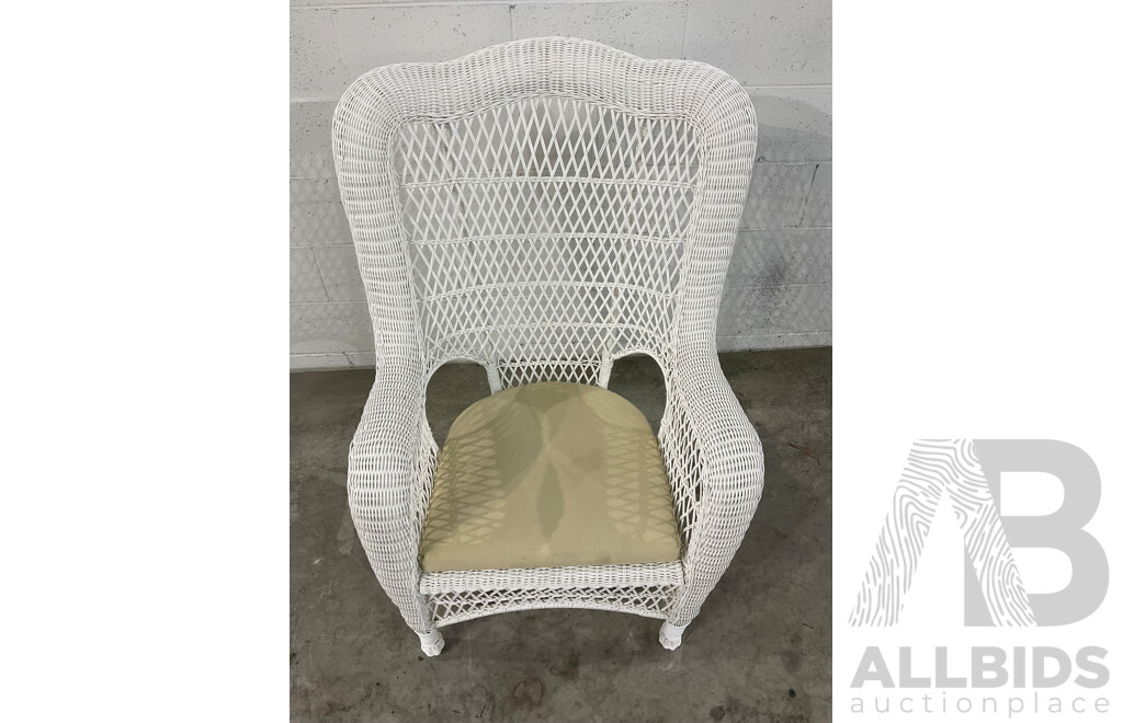 White Wicker Armchair