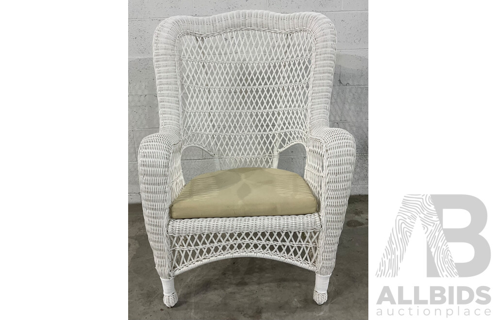 White Wicker Armchair