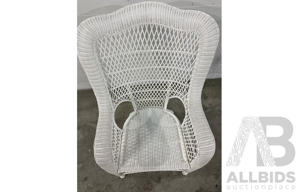 White Wicker Armchair