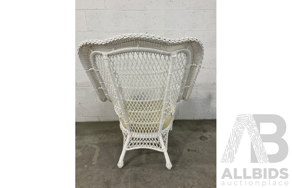 White Wicker Armchair