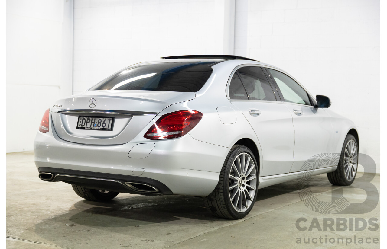 07/2017 Mercedes-Benz C350 e (RWD) 205 MY17 4d Sedan Iridium Silver Turbo 2.0L - 60kW Plug-In Hybrid