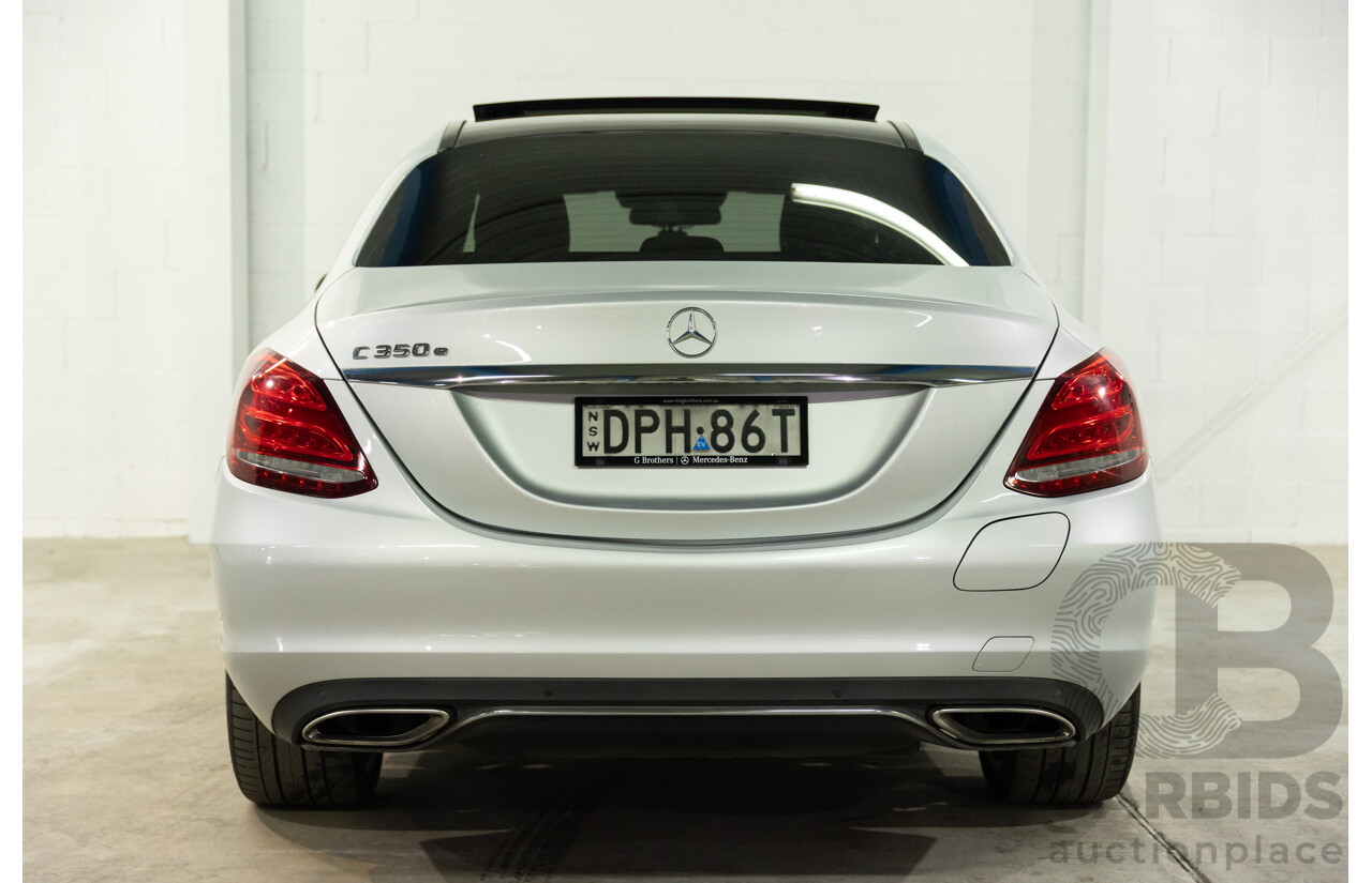 07/2017 Mercedes-Benz C350 e (RWD) 205 MY17 4d Sedan Iridium Silver Turbo 2.0L - 60kW Plug-In Hybrid