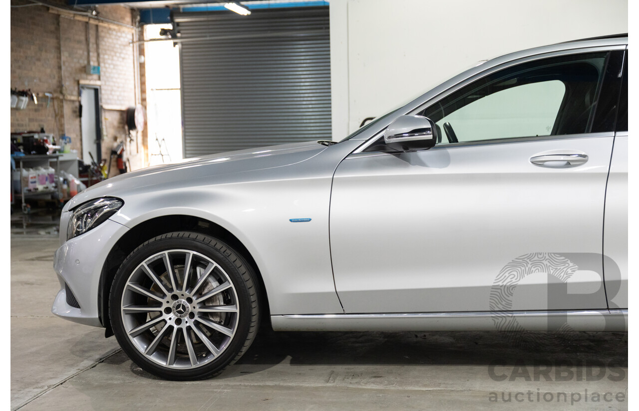 07/2017 Mercedes-Benz C350 e (RWD) 205 MY17 4d Sedan Iridium Silver Turbo 2.0L - 60kW Plug-In Hybrid