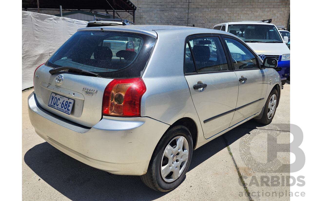 5/2006 Toyota Corolla Ascent ZZE122R 5d Hatchback Silver 1.8L