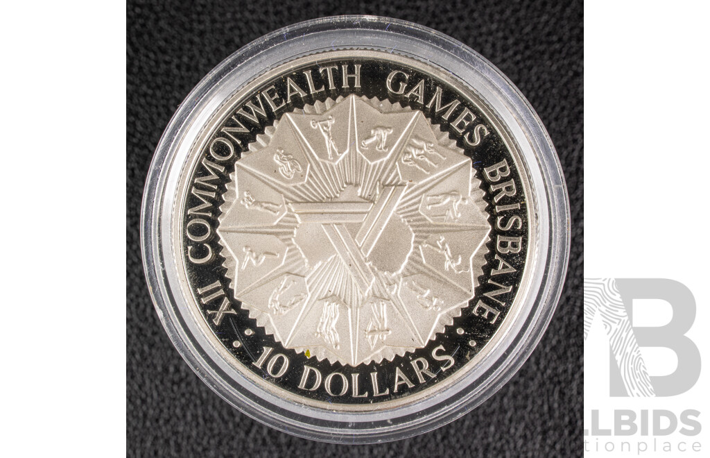 Australian 1982 Silver Proof Ten Dollar Coin, Commonwealth Games .925