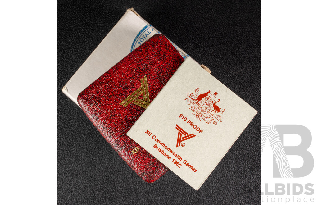 Australian 1982 Silver Proof Ten Dollar Coin, Commonwealth Games .925