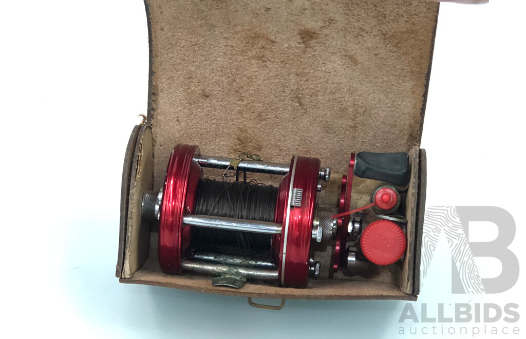 Vintage ABU Ambassadeur 6000 Fishing Reel with Leather Case and Tool Kit - Circa 1968