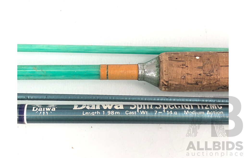 Daiwa and Jarvis Walker 198cm Fishing Rods with Reels - Lot of Two