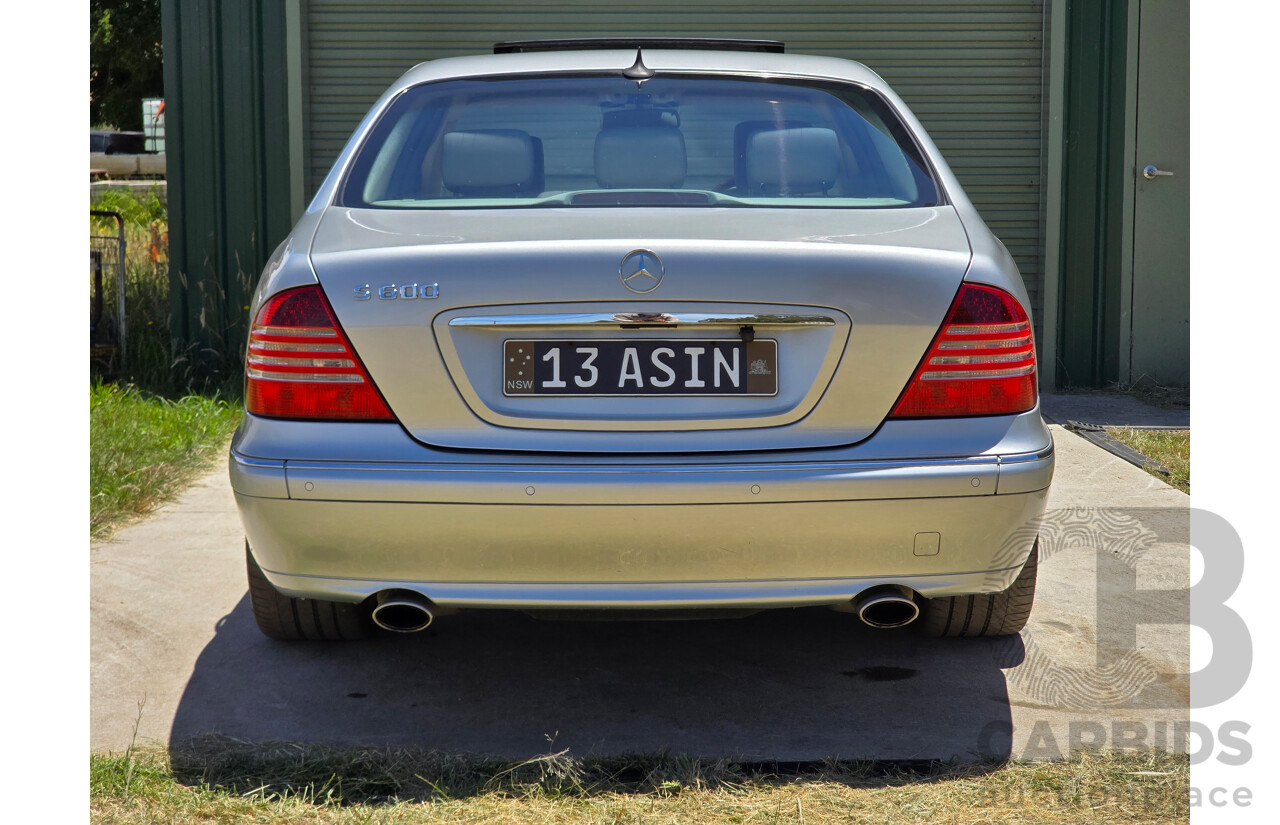 8/2005 Mercedes Benz S600L W220 MY05 4d Sedan Brilliant Silver Metallic Twin Turbo V12 5.5L