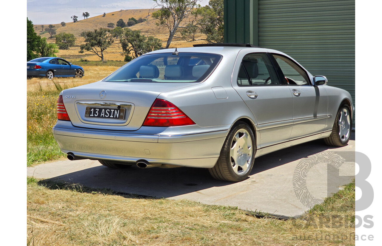 8/2005 Mercedes Benz S600L W220 MY05 4d Sedan Brilliant Silver Metallic Twin Turbo V12 5.5L