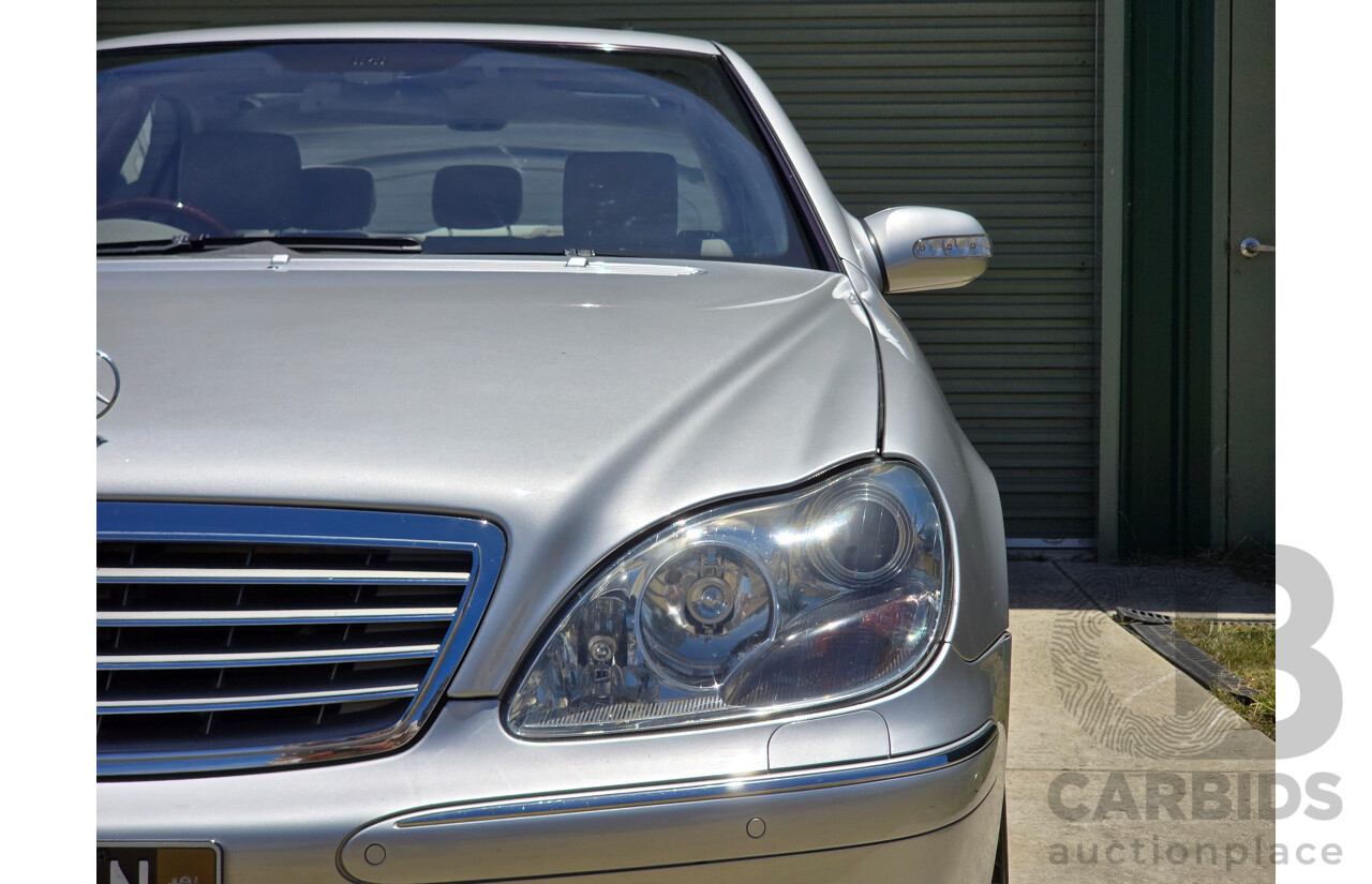 8/2005 Mercedes Benz S600L W220 MY05 4d Sedan Brilliant Silver Metallic Twin Turbo V12 5.5L