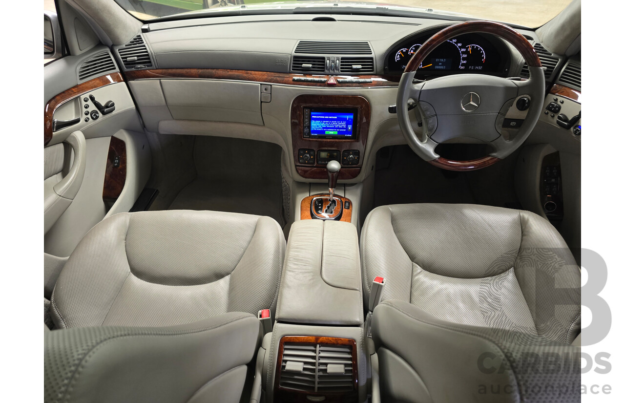 8/2005 Mercedes Benz S600L W220 MY05 4d Sedan Brilliant Silver Metallic Twin Turbo V12 5.5L