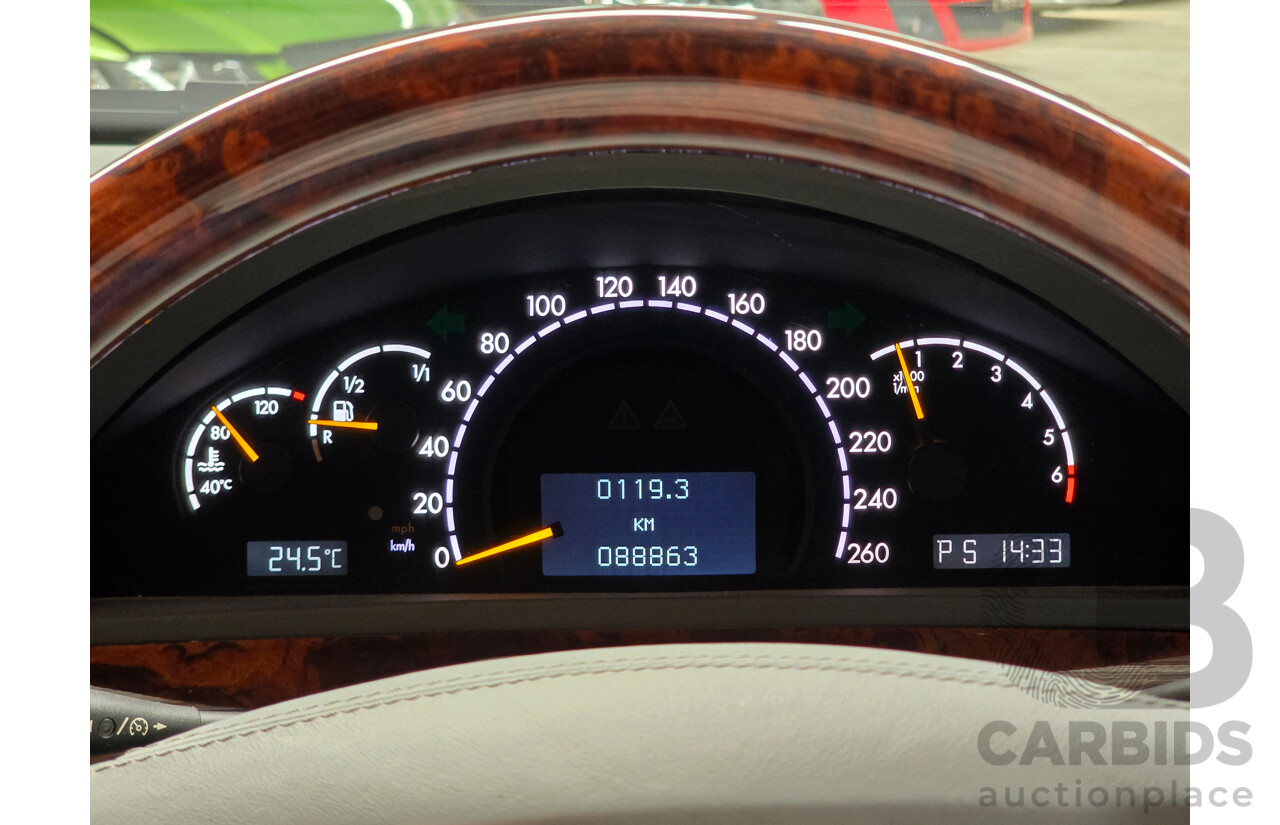 8/2005 Mercedes Benz S600L W220 MY05 4d Sedan Brilliant Silver Metallic Twin Turbo V12 5.5L