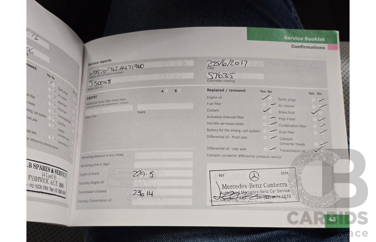 8/2005 Mercedes Benz S600L W220 MY05 4d Sedan Brilliant Silver Metallic Twin Turbo V12 5.5L