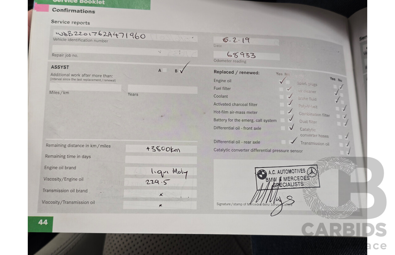 8/2005 Mercedes Benz S600L W220 MY05 4d Sedan Brilliant Silver Metallic Twin Turbo V12 5.5L