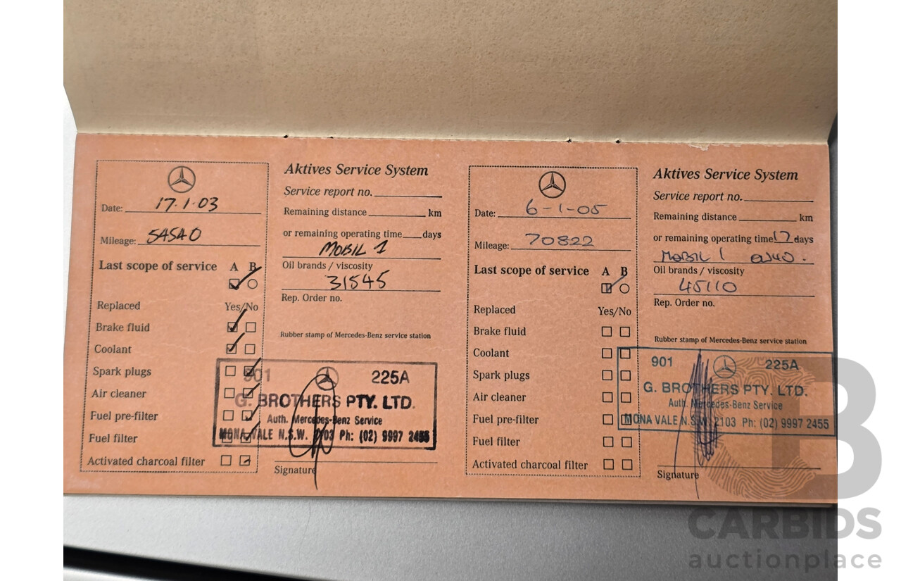 10/1998 Mercedes Benz E55 AMG W210 4d Sedan Brilliant Silver Metallic V8 5.4L